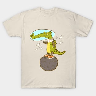 astronaut crocodile cartoon T-Shirt